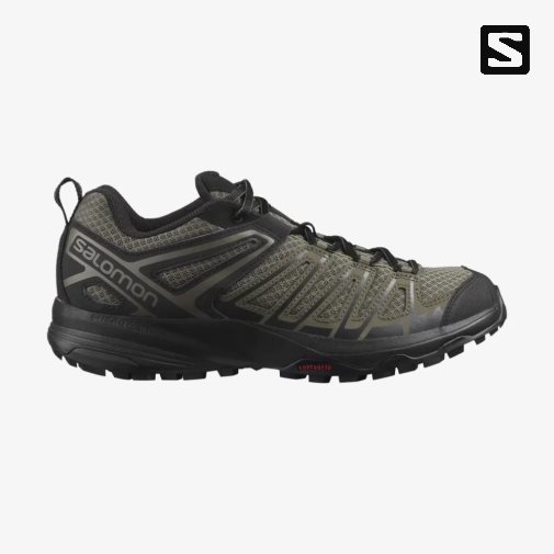 Olive / Black Salomon X Crest Men's Hiking Shoes | PH 37840Q